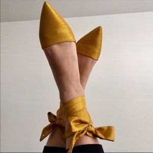 *SOLD* Sam Edelman pointy toe satin wrap flats
